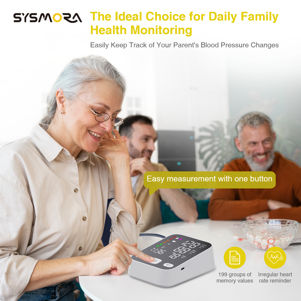 Upper arm Blood Pressure Monitor, 6-Inch Large Backlit Display, Accurate Reading, One-Button Operation